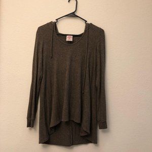 Freeloader Terry Brown Hooded Long Sleeve Sweater